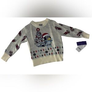 Bluey Cream Festive Christmas Knitted Ugly Sweater New Baby Infant (12 mo)